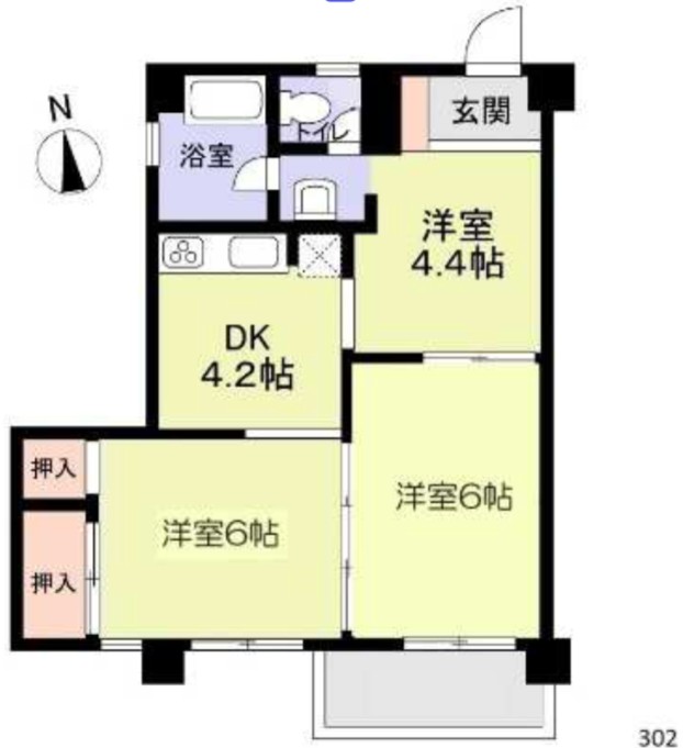 302号室 間取り図